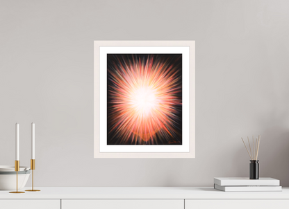 30 x 36,3 cm, Papier mit Holzrahmen, weiß Erleuchtung