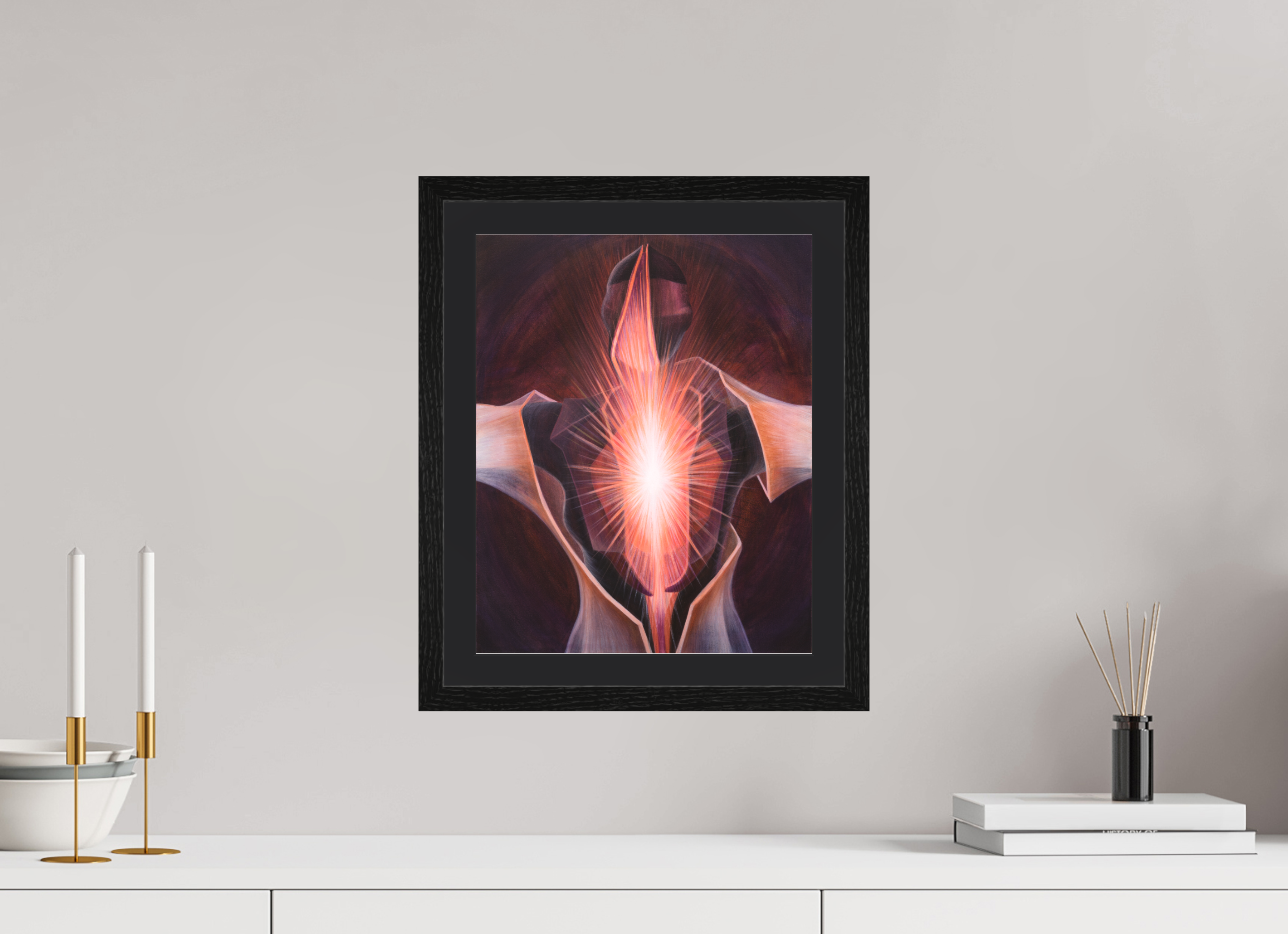 30 x 37,2 cm, Foto Papier schwarzes passapartout und schwarzer rahmen Selbst Offenbarung