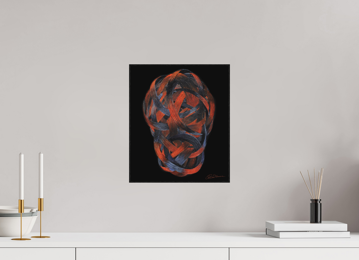 30 x 35,4 cm, Alu-Dibond mit Holzrahmen, schwarz Elementarwersen