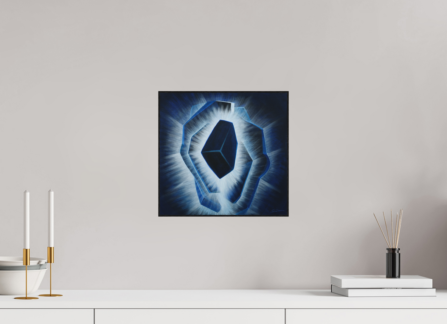 31,2 x 30 cm, Alu-Dibond mit Holzrahmen | schwarz Der innere Durchbruch – Erwachen