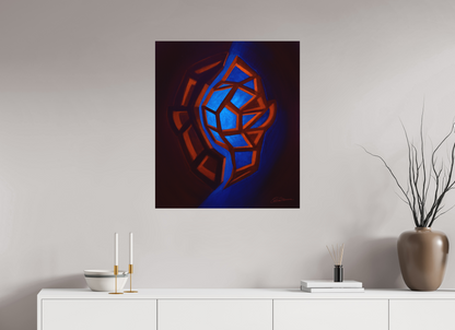 70 x 81 cm, Alu-Dibond-Druck mit Aufhängung Innere Tektonik – Feuer &amp; Luft