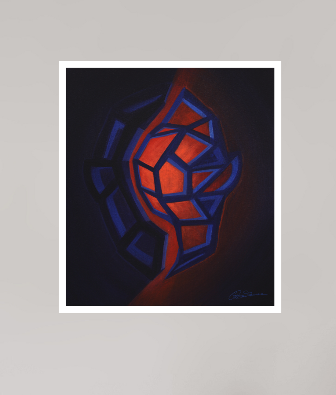 30 x 34,3 cm, Papier ohne Rahmen Innere Tektonik – Feuer &amp; Wasser