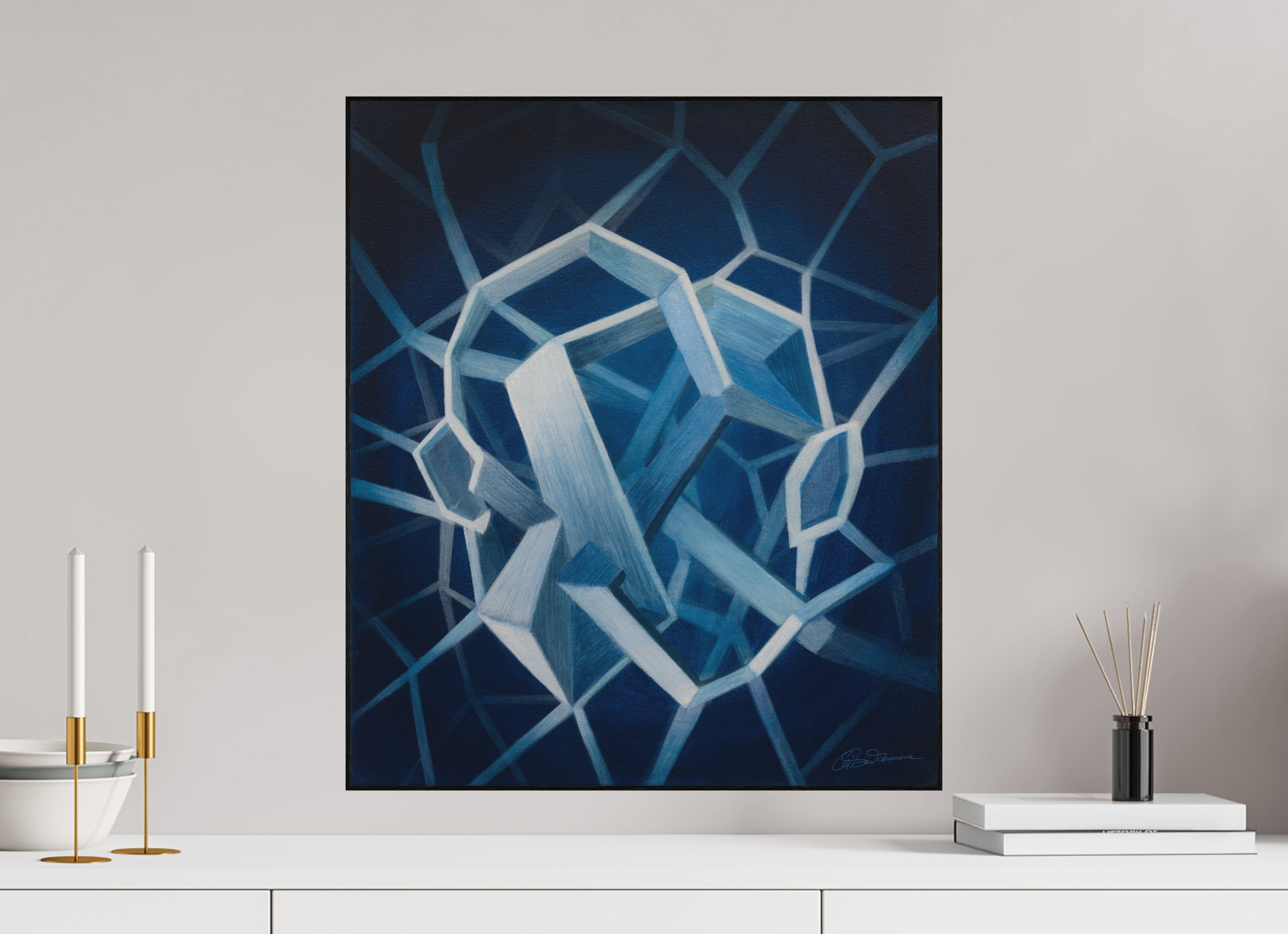 50 x 58,3 cm, Alu-Dibond mit Holzrahmen, schwarz Architektur der Zweisamkeit