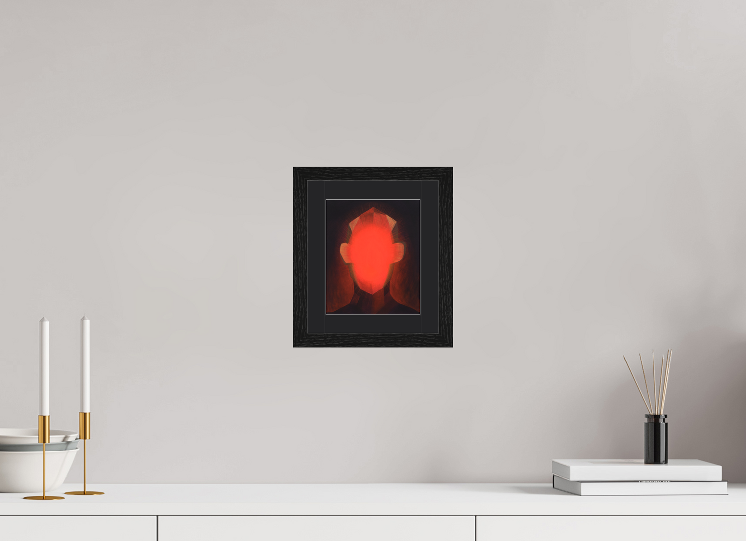 15 x 18,1 cm, Foto Papier schwarzes passapartout und schwarzer rahmen Portal zum Selbst