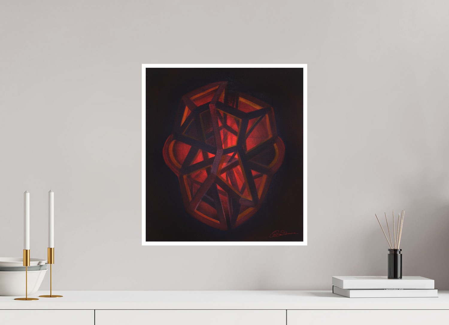 40 x 44,2 cm, Papier ohne Rahmen Innere Geometrie