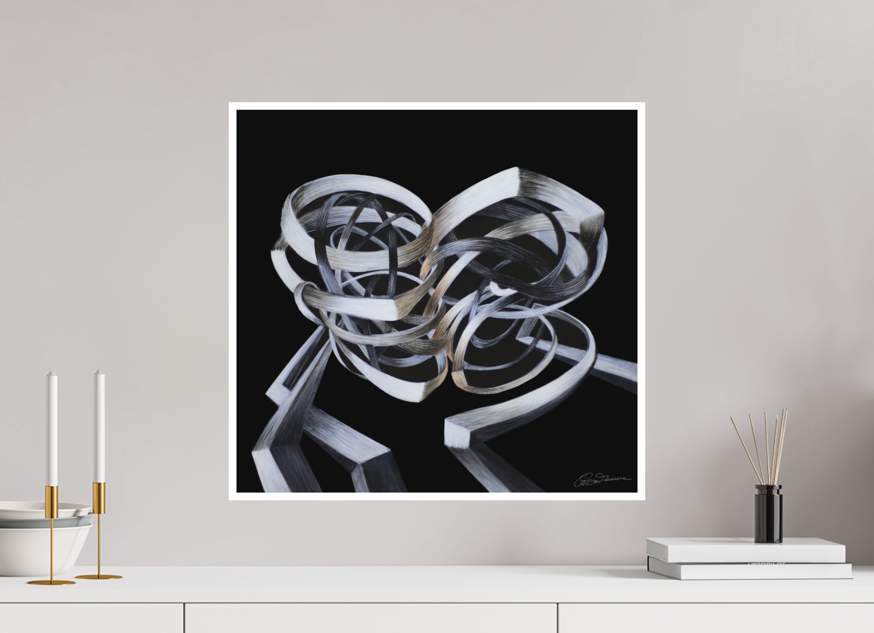 52,3 x 50 cm, Papier ohne Rahmen Verschränkung - Kuss