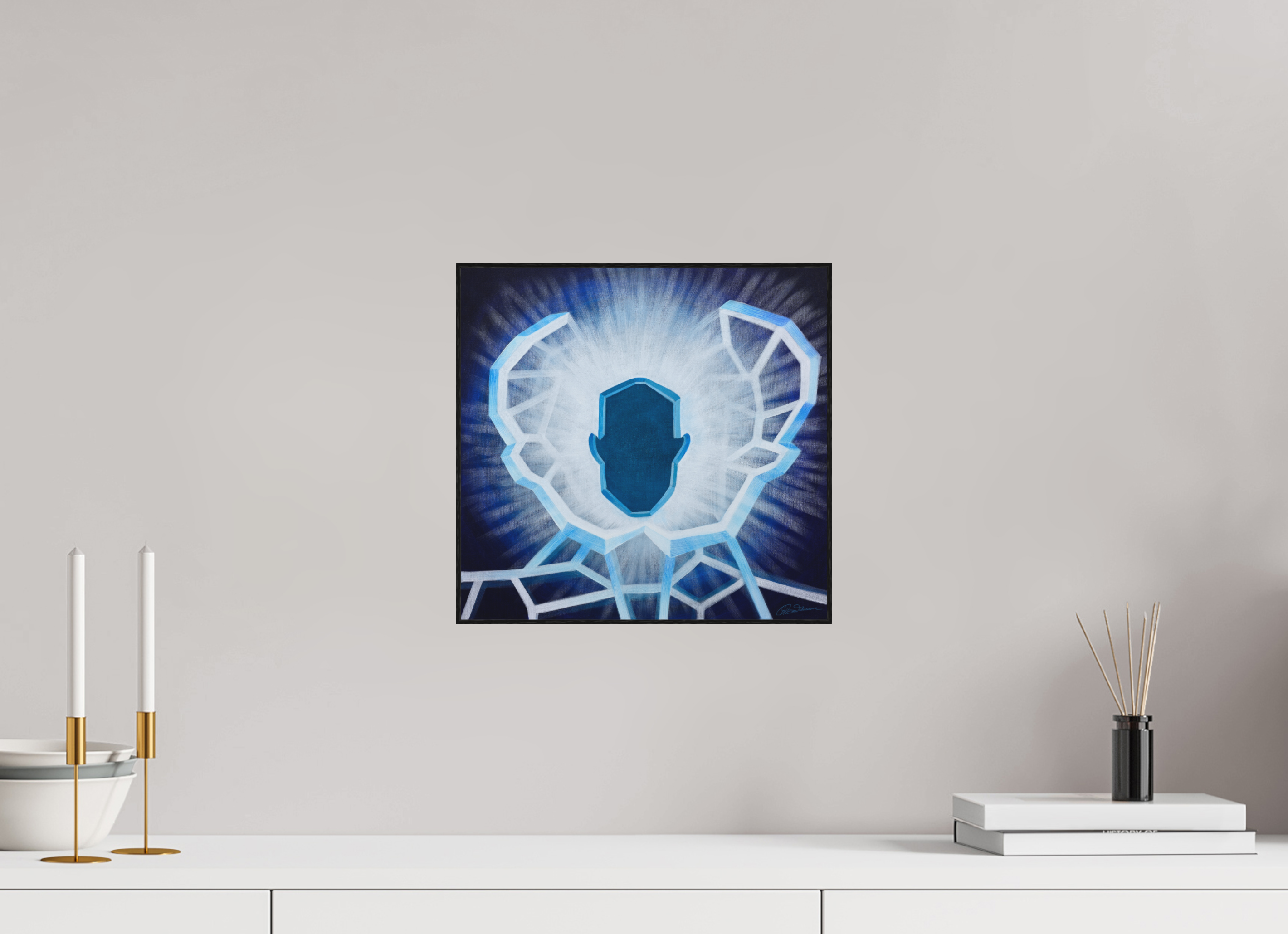 31,2 x 30 cm, Alu-Dibond mit Holzrahmen, schwarz Öffnung - vom alten zum neuen Ich