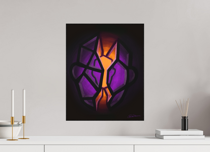 40 x 50 cm, Alu-Dibond mit Holzrahmen, schwarz Selbst-Bild. Schale und Kern