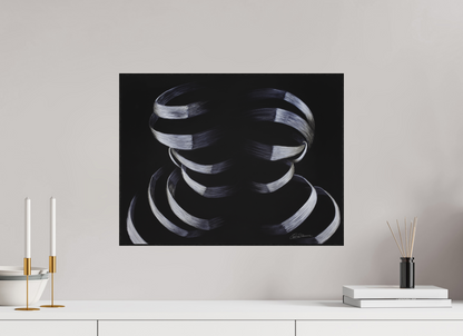 52,4 x 40 cm, Alu-Dibond mit Holzrahmen, schwarz Ineinandergreifend