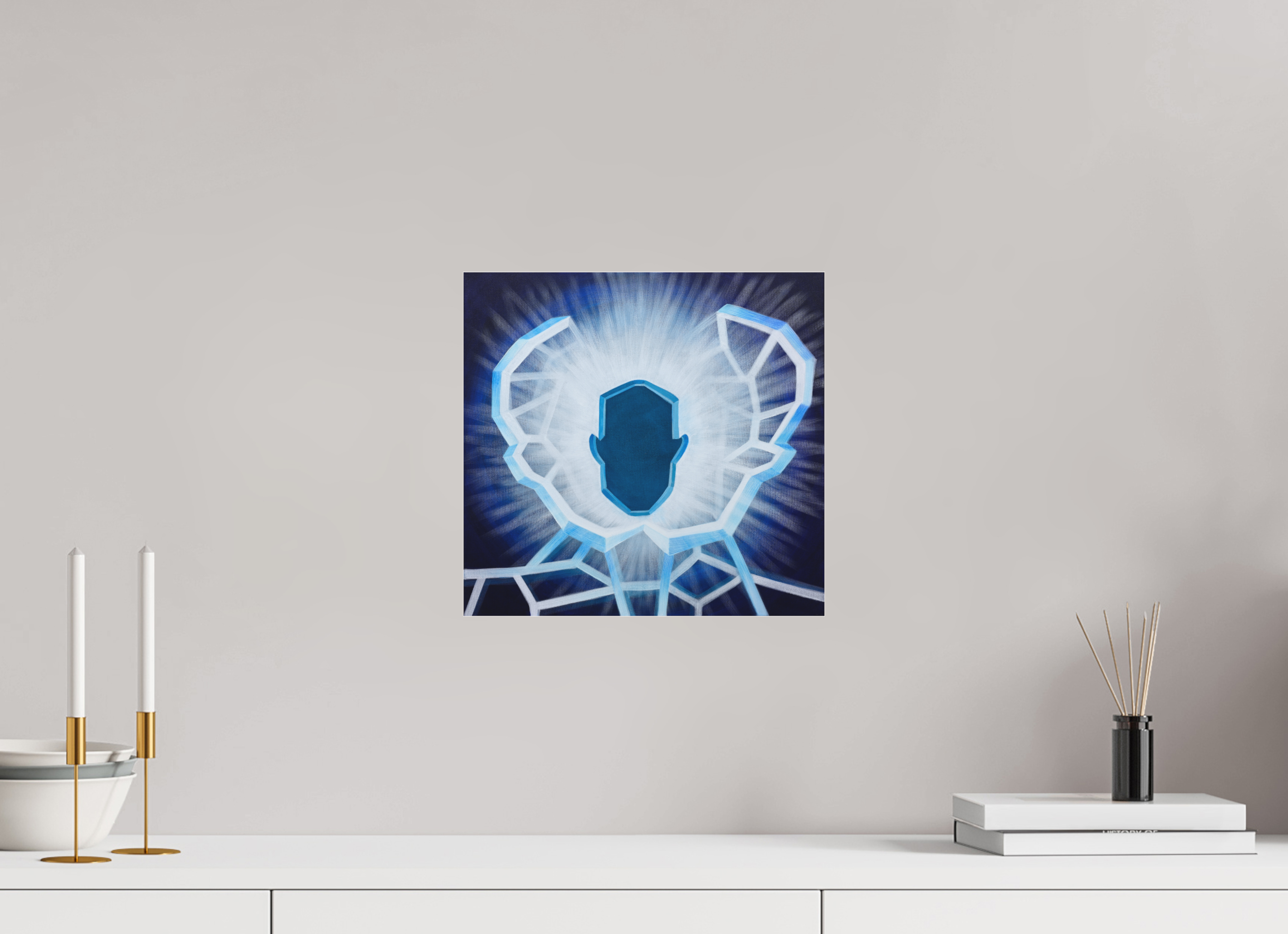 31,5 x 30 cm, Fine Art Pigmentdruck hinter Acrylglas Öffnung - vom alten zum neuen Ich