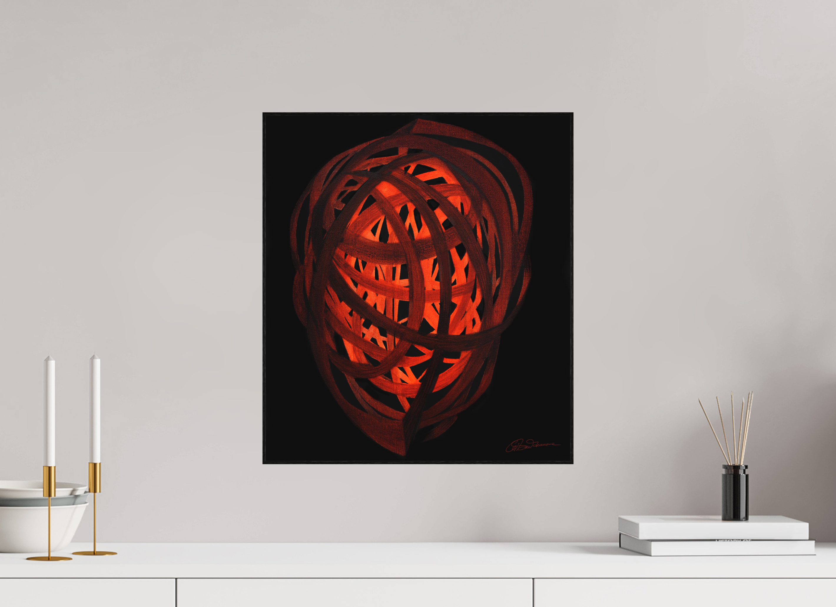 40 x 45,3 cm, Alu-Dibond mit Holzrahmen, schwarz Selbst Formung