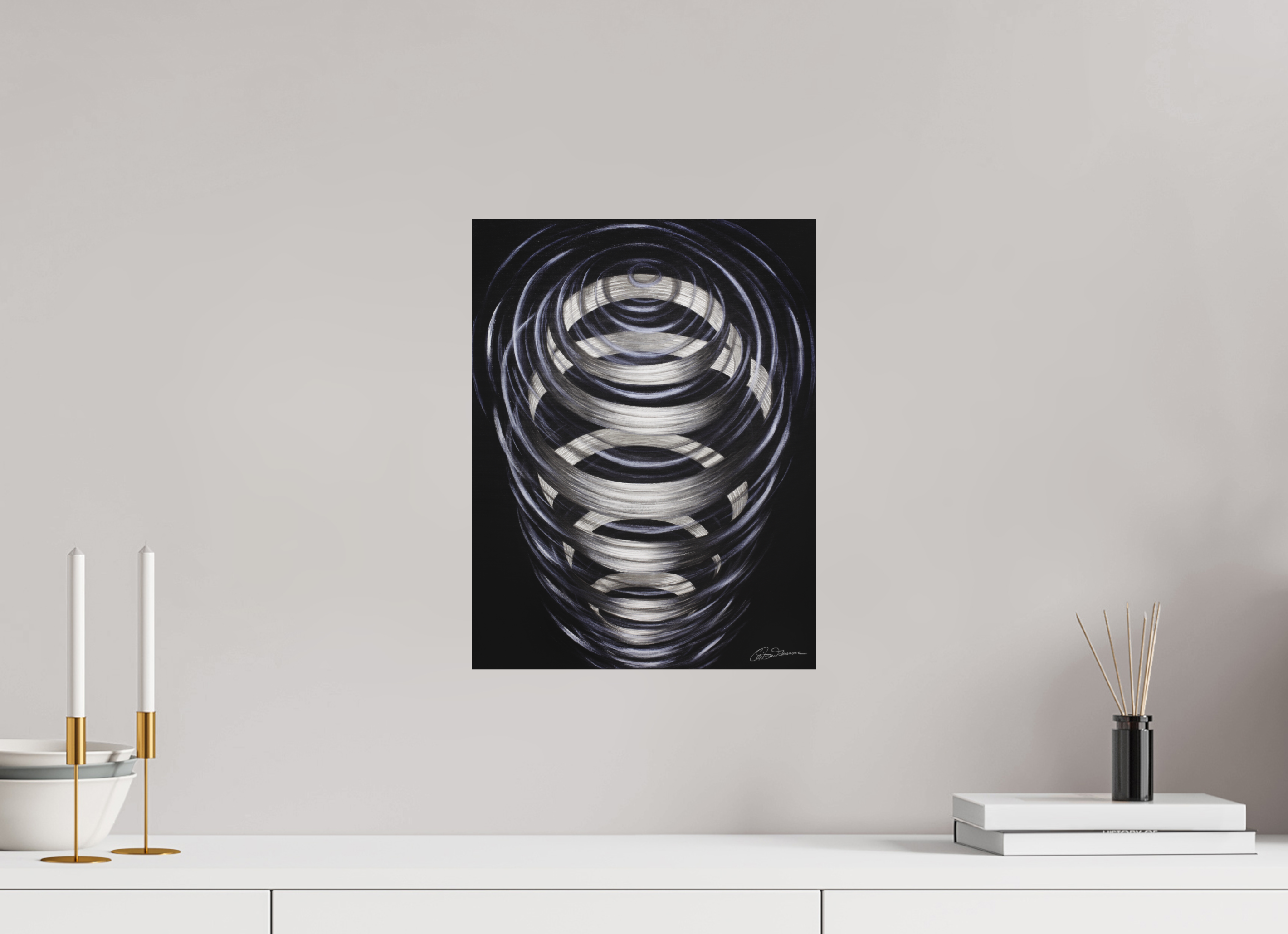 30 x 39,3 cm, Alu-Dibond mit Aufhängung Sich um sich selbst drehen