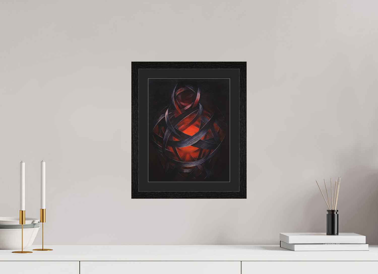 25 x 31,4 cm, Foto Papier schwarzes passapartout und schwarzer rahmen Lucifera