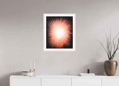 50 x 60,5 cm, Papier mit Holzrahmen, weiß Erleuchtung