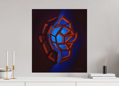 50 x 57,9 cm, Alu-Dibond mit Holzrahmen, schwarz Innere Tektonik – Feuer &amp; Luft