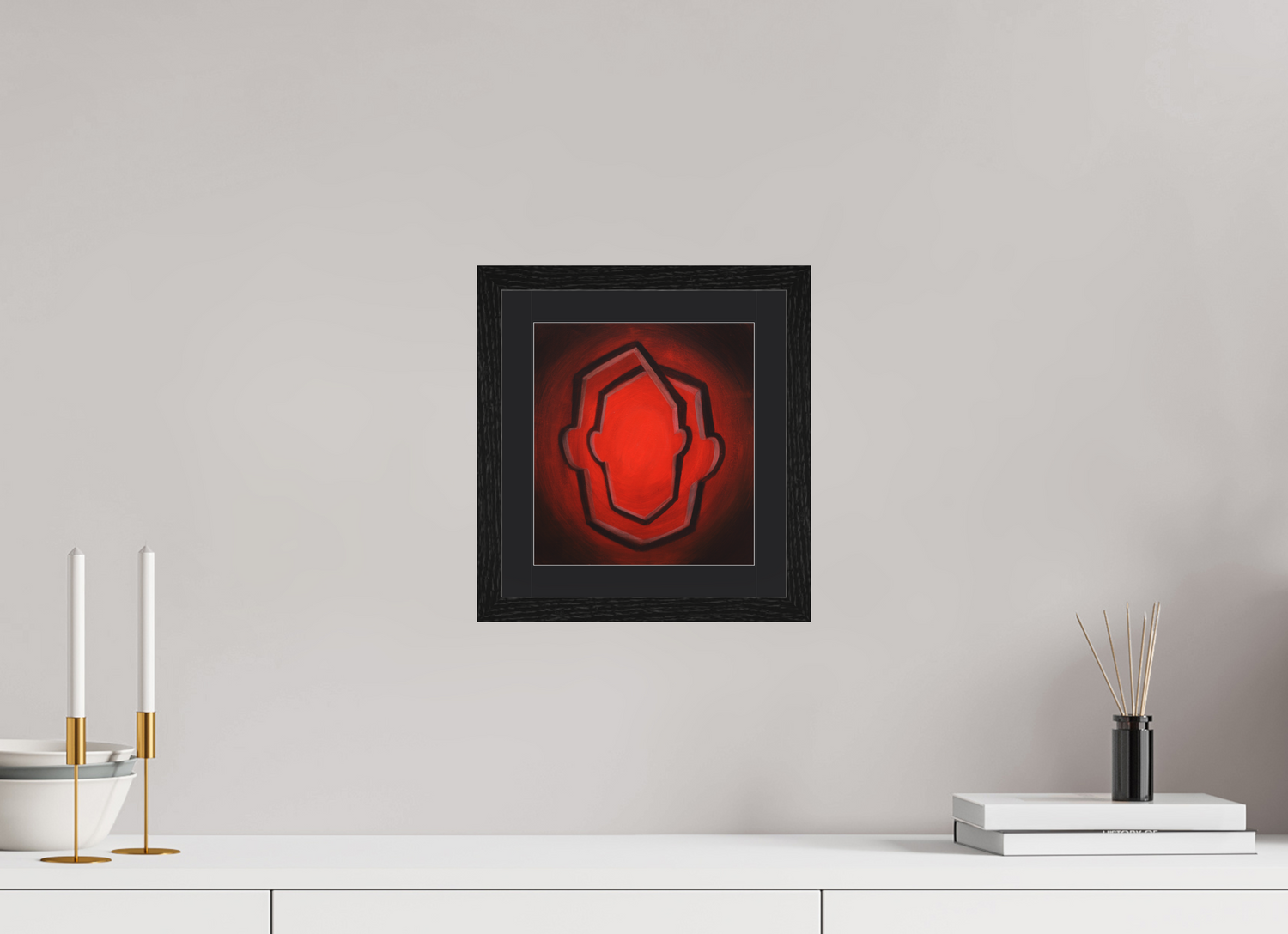 20 x 21,9 cm, Foto Papier schwarzes passapartout und schwarzer rahmen infinity Self – unendliches Ich