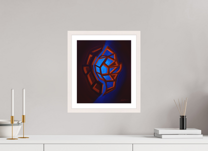 30 x 34,7 cm, Papier mit Holzrahmen, weiß Innere Tektonik – Feuer &amp; Luft