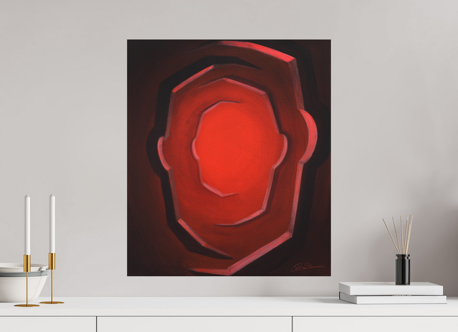 50 x 58,1 cm, Alu-Dibond-Druck mit Aufhängung Ich war, ich bin, ich werde sein