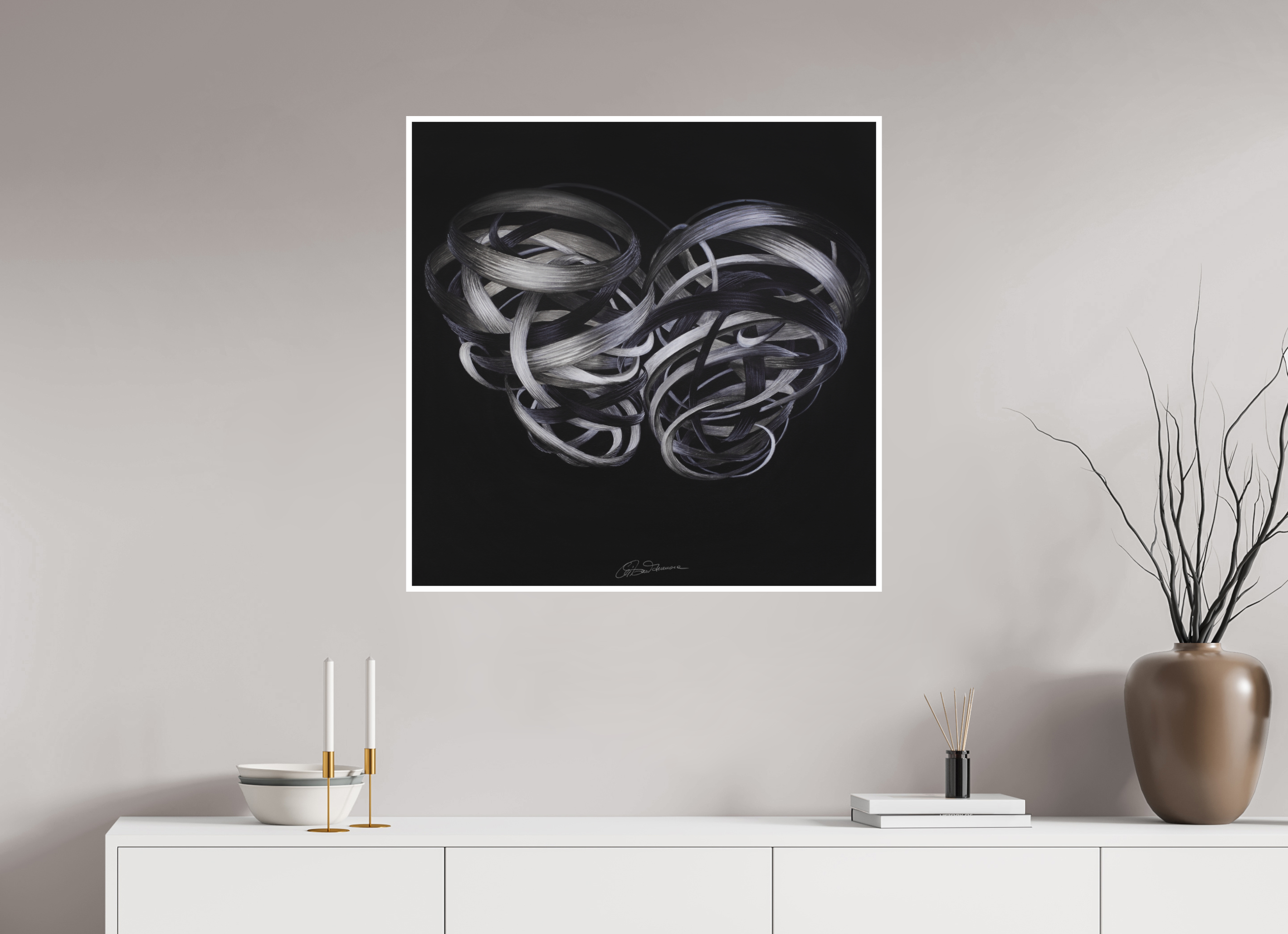 80 x 80 cm, Papier ohne Rahmen Kuss – Verflechtung