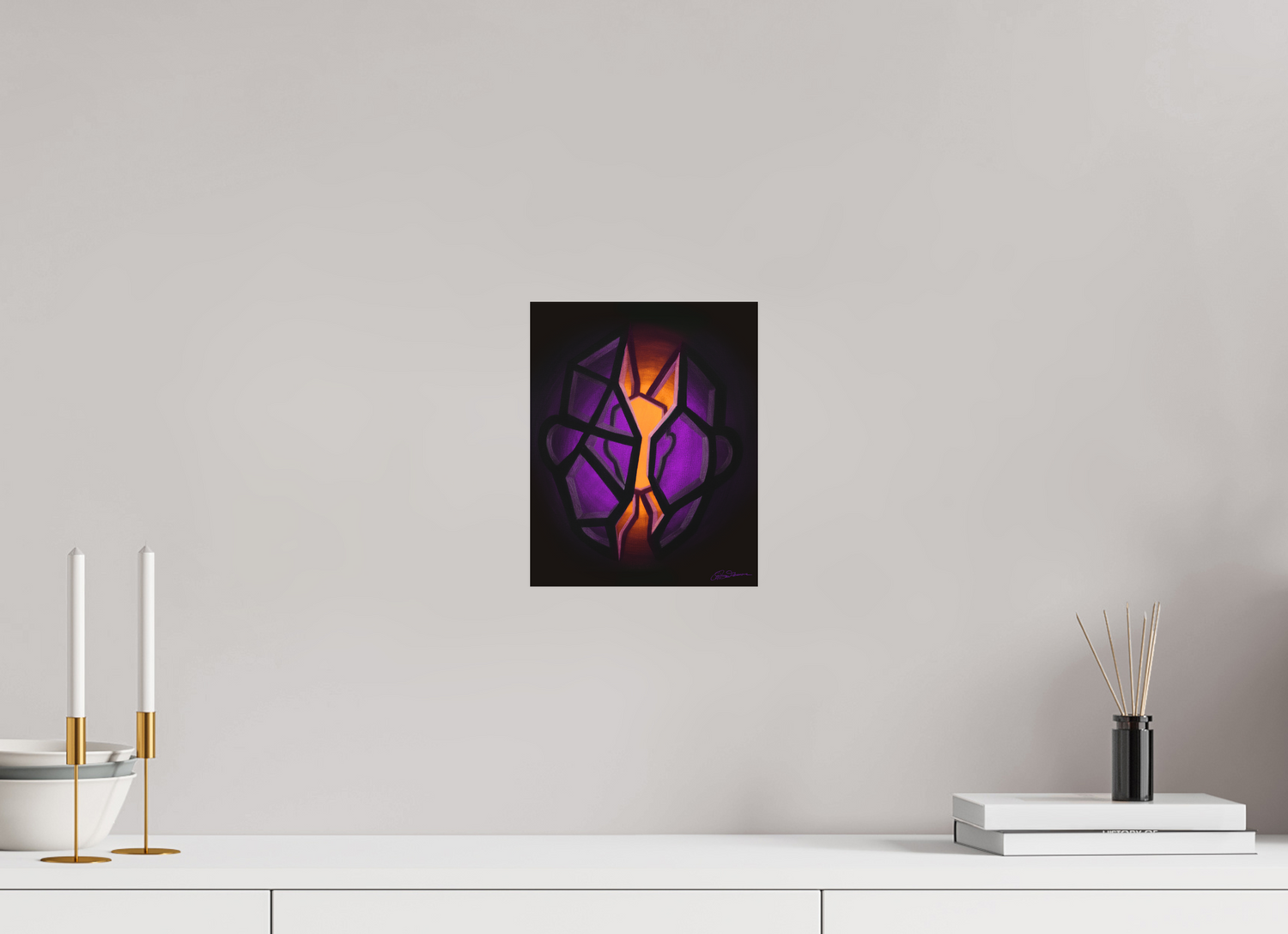 20 x 25 cm, Alu-Dibond mit Aufhängung Selbst-Bild. Schale und Kern