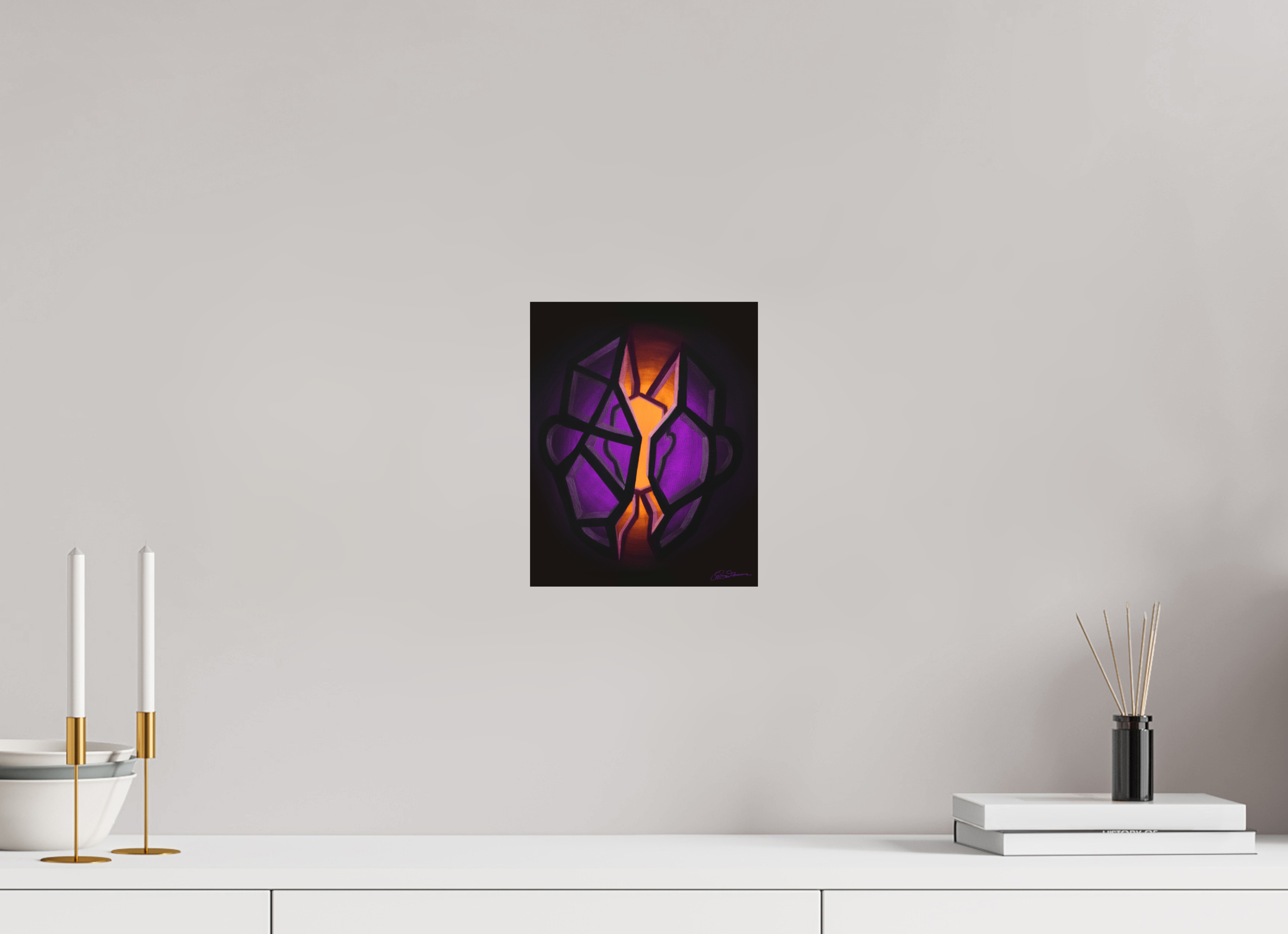 20 x 25 cm, Alu-Dibond mit Aufhängung Selbst-Bild. Schale und Kern