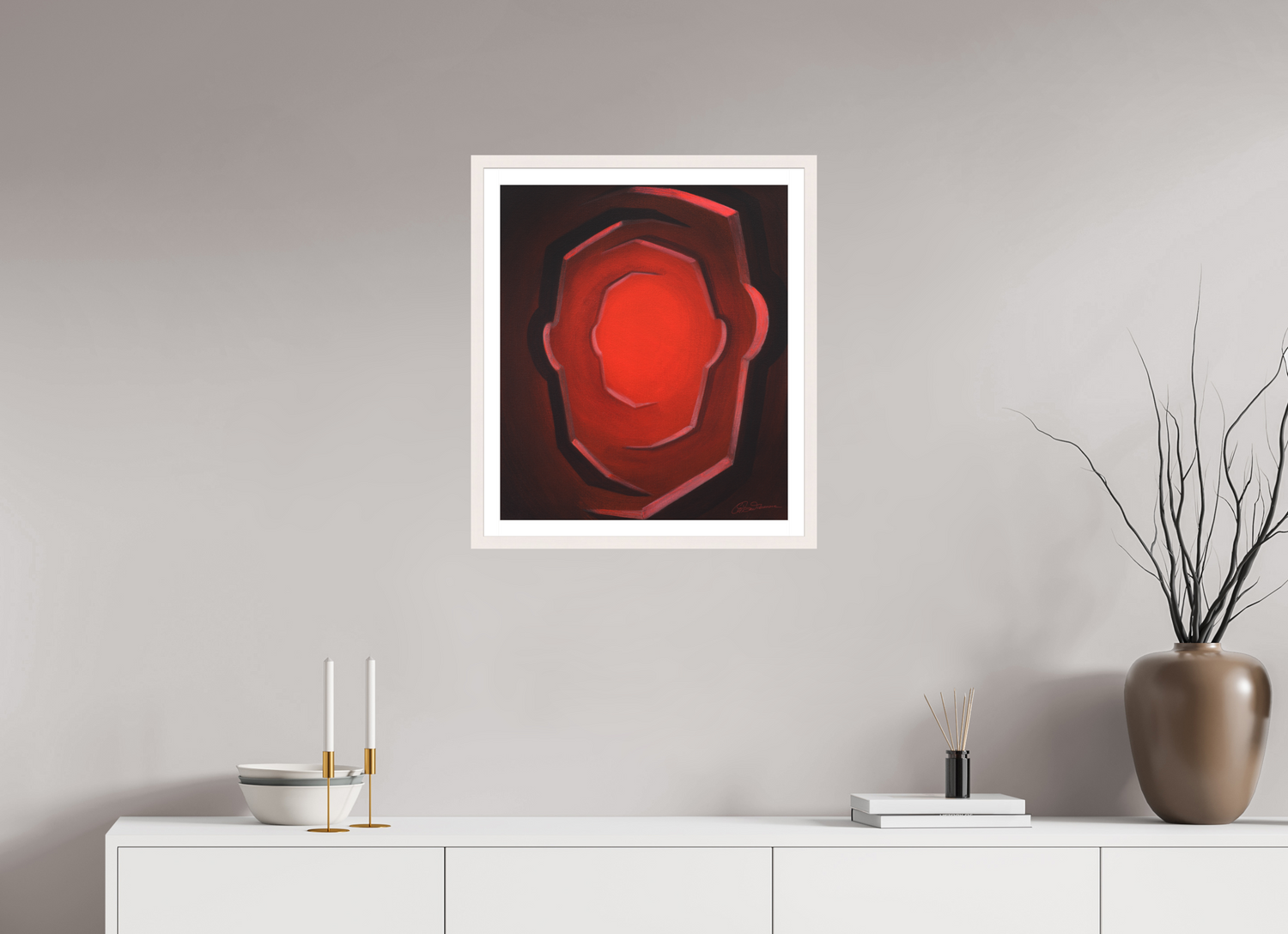 50 x 58,1 cm, Papier mit Holzrahmen, weiß Ich war, ich bin, ich werde sein