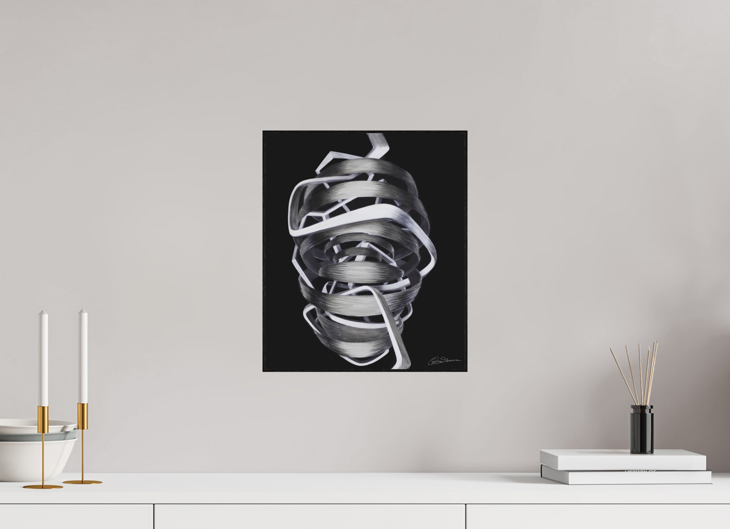 30 x 35,5 cm, Alu-Dibond mit Holzrahmen Architektur des Bewusstseins - Innerer Pfad