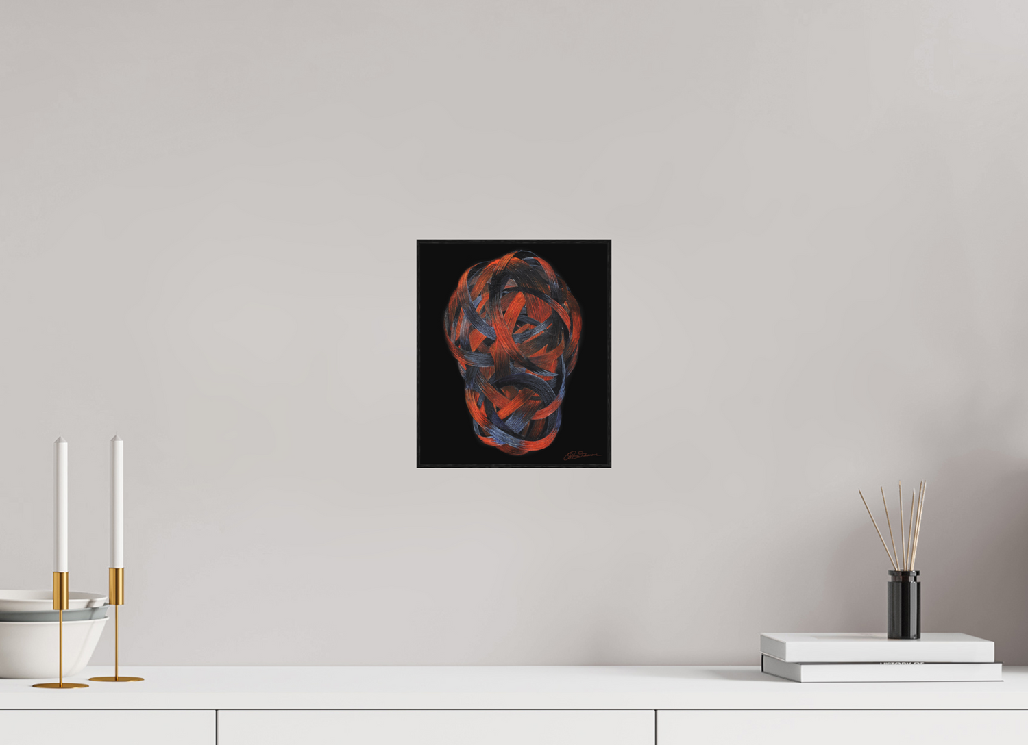 20 x 23,6 cm, Alu-Dibond mit Holzrahmen, schwarz Elementarwersen