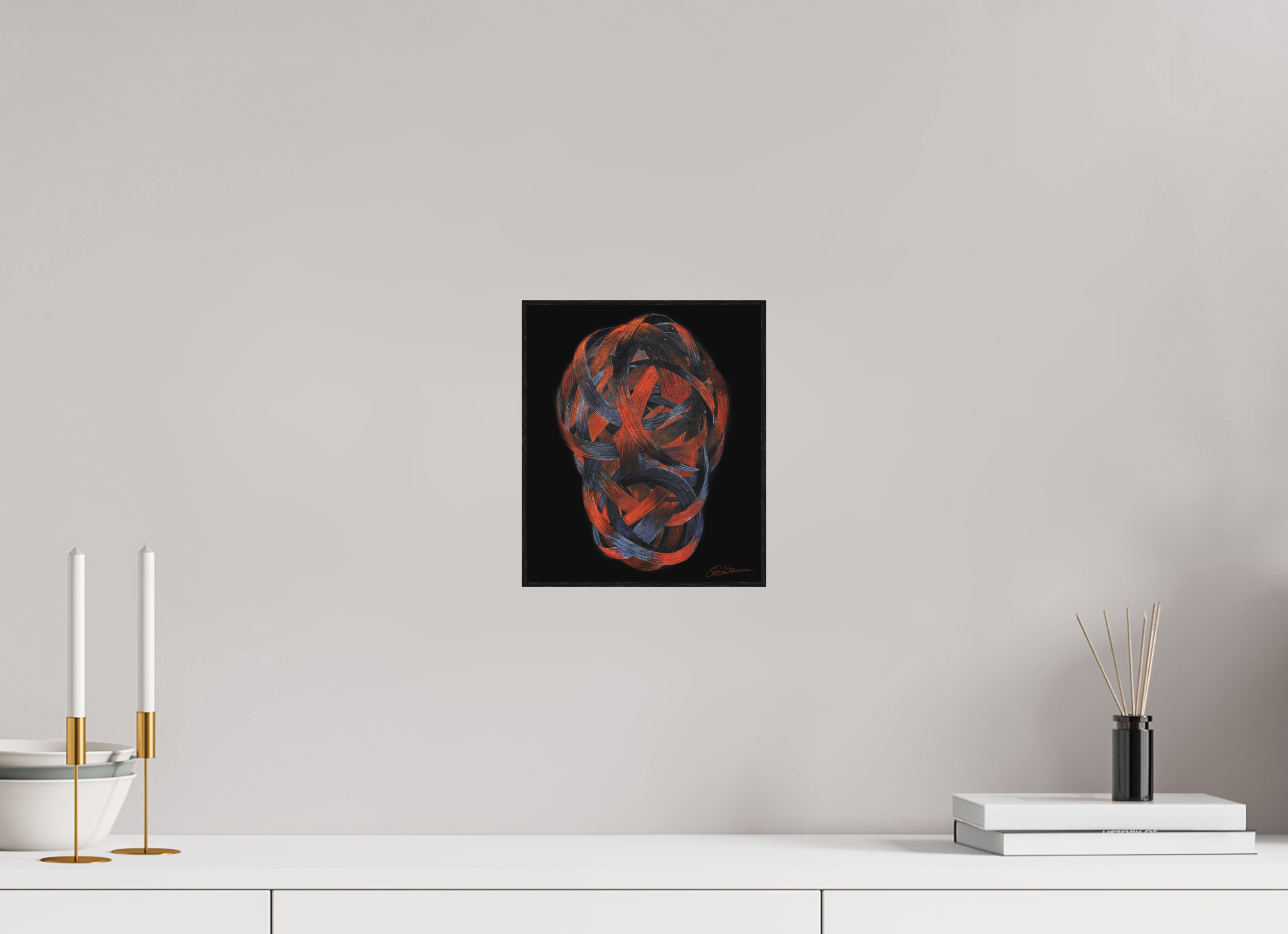 20 x 23,6 cm, Alu-Dibond mit Holzrahmen, schwarz Elementarwersen