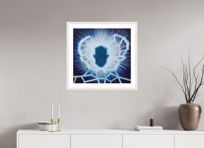 63 x 60 cm, Fien Art Print gerahmt weißer Rahmen Öffnung - vom alten zum neuen Ich