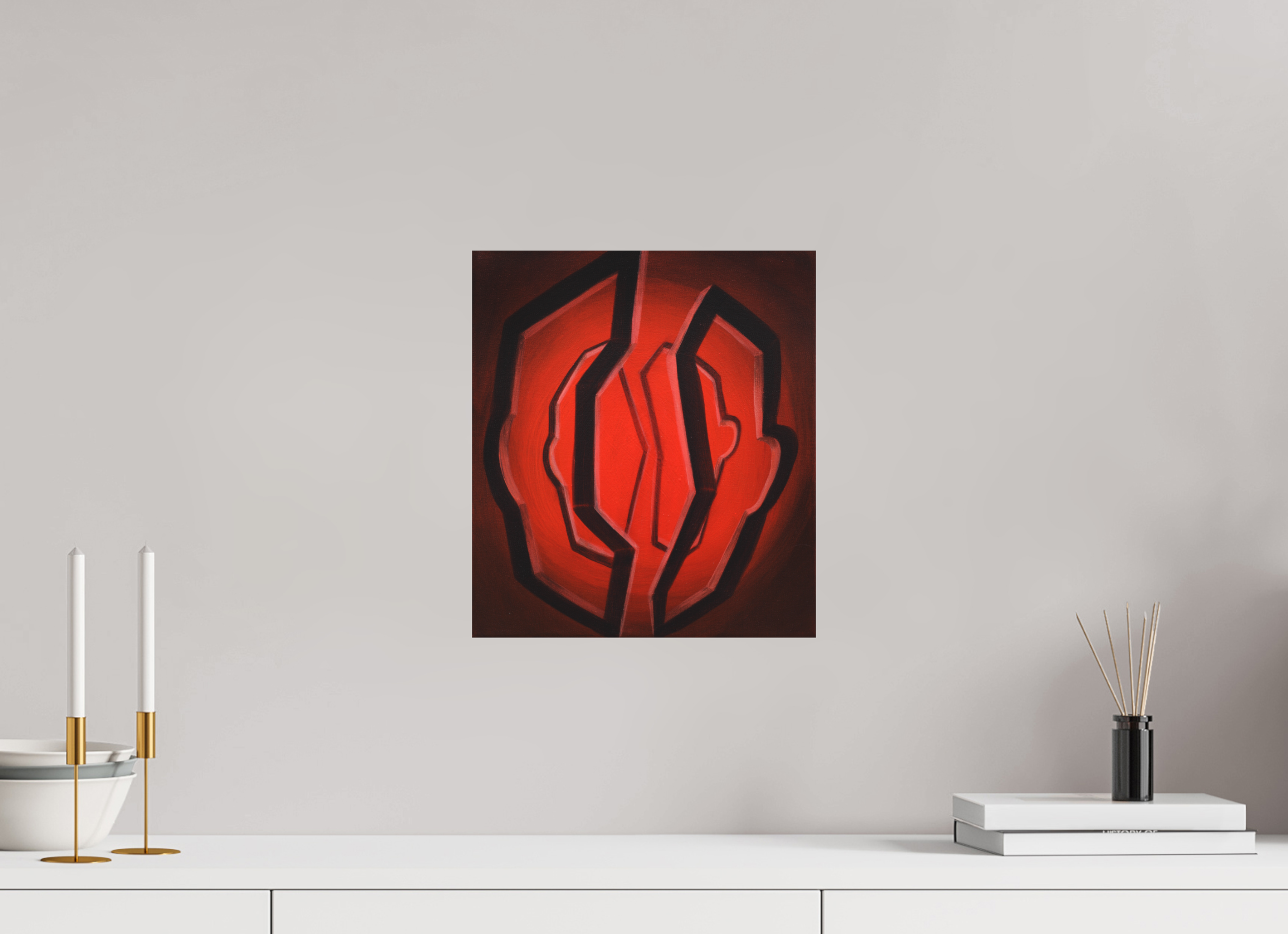 30 x 33,8 cm, Fine Art Pigmentdruck hinter Acrylglas Selbst-Bild. Zwei Portale eines Selbst