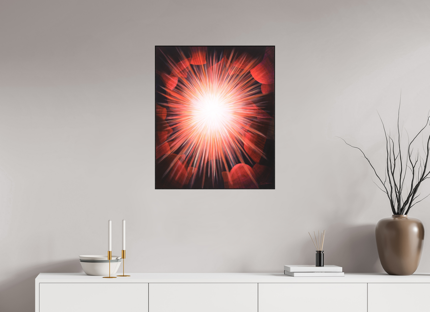 60 x 71,9 cm, Alu-Dibond mit Holzrahmen, schwarz Gemeinsames Leuchten