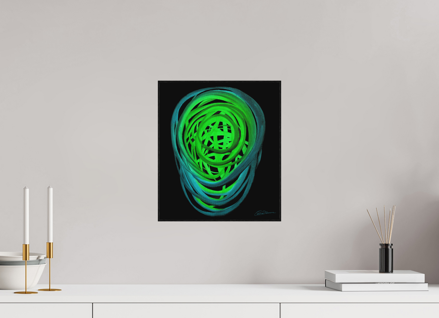 30 x 34,4 cm, Alu-Dibond mit Holzrahmen, schwarz Frühling | Aufbruch