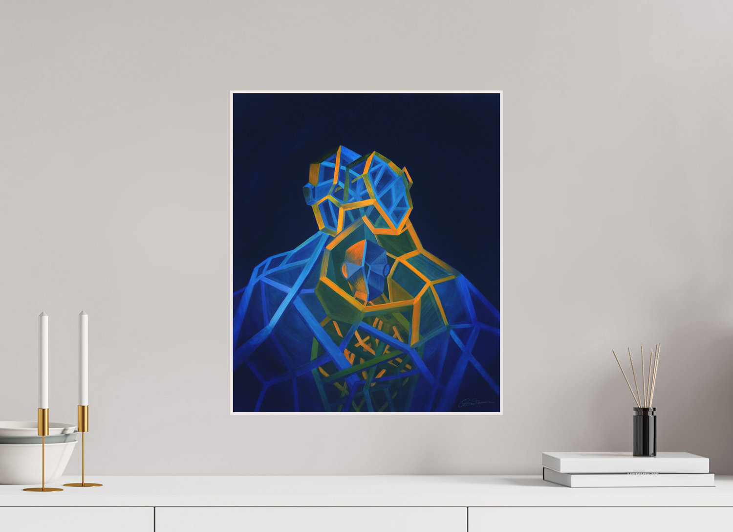 40 x 47,7 cm, Alu-Dibond mit Holzrahmen, weiß Trinität – Eltern Kind