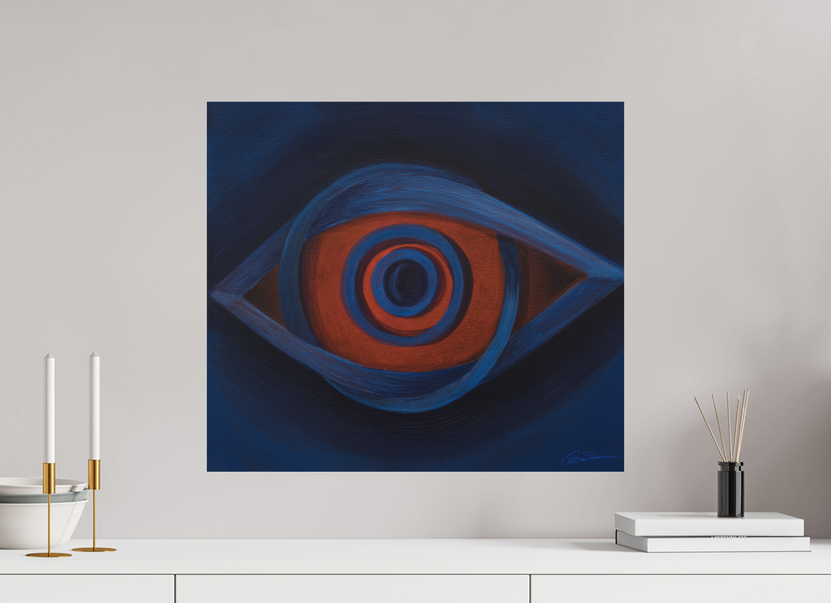 56,4 x 50 cm, Alu-Dibond mit Aufhängung Auge der Erkenntnis