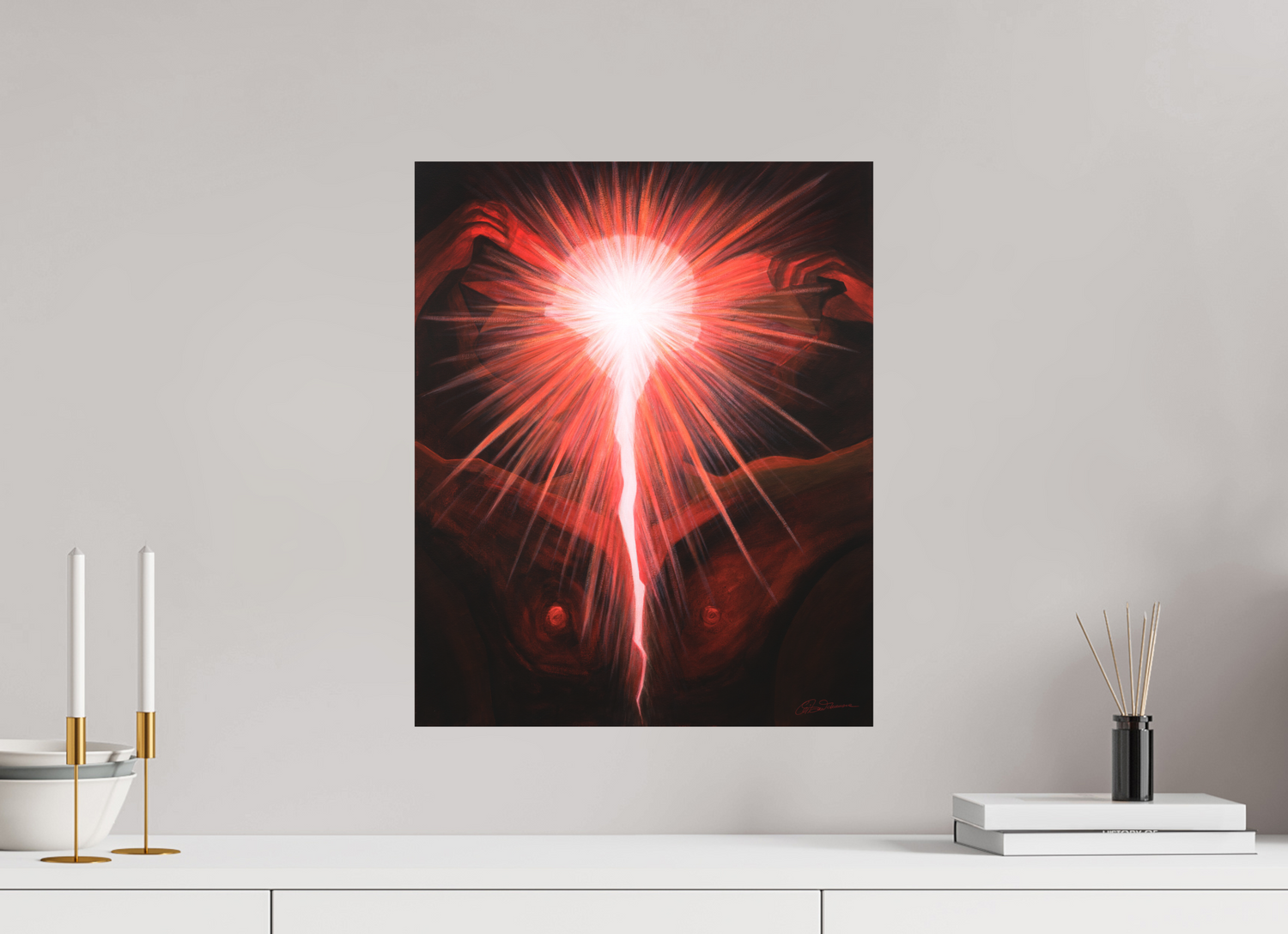 40 x 49,3 cm, Alu-Dibond mit Aufhängung Lichtkörper – Der neue Mensch