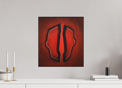 40 x 44,4 cm, Alu-Dibond mit Holzrahmen, schwarz Selbst-Bild. Öffnung