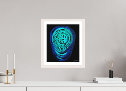 30 x 34,4 cm, Papier mit Holzrahmen, weiß Wasser | Frühling