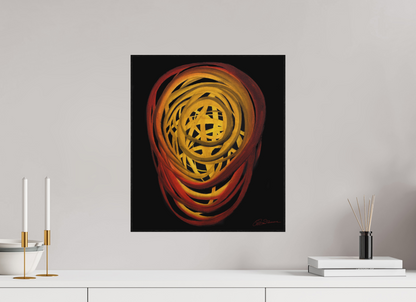 40 x 45,8 cm, Alu-Dibond mit Holzrahmen, schwarz Feuer | Sommer