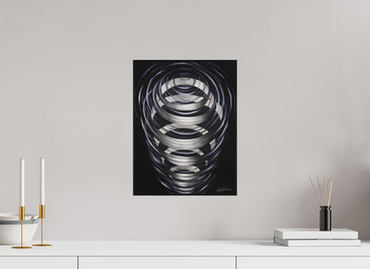 30 x 39,3 cm, Alu-Dibond mit Holzrahmen, schwarz Sich um sich selbst drehen