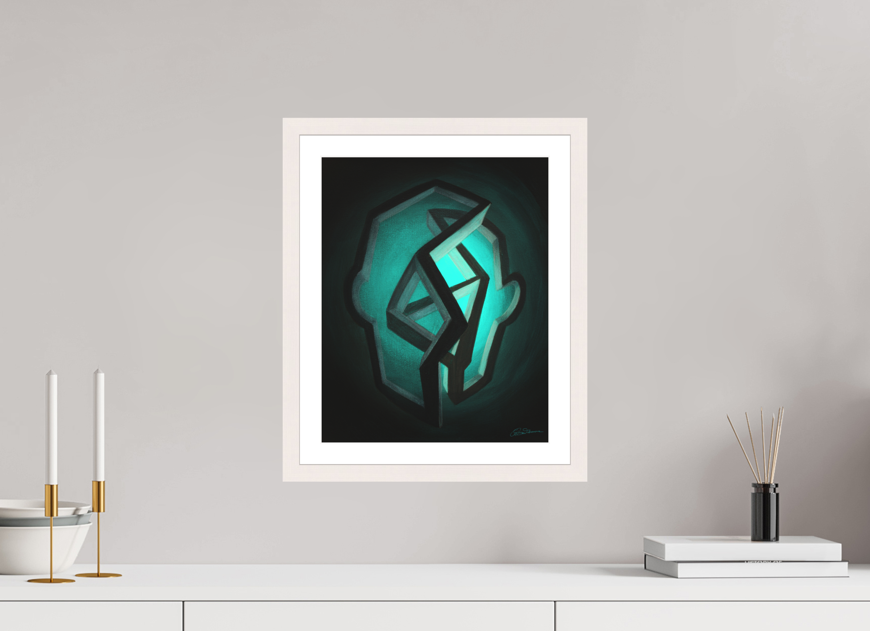 30 x 37,5 cm, Papier mit Holzrahmen, weiß Frühling | Beginn