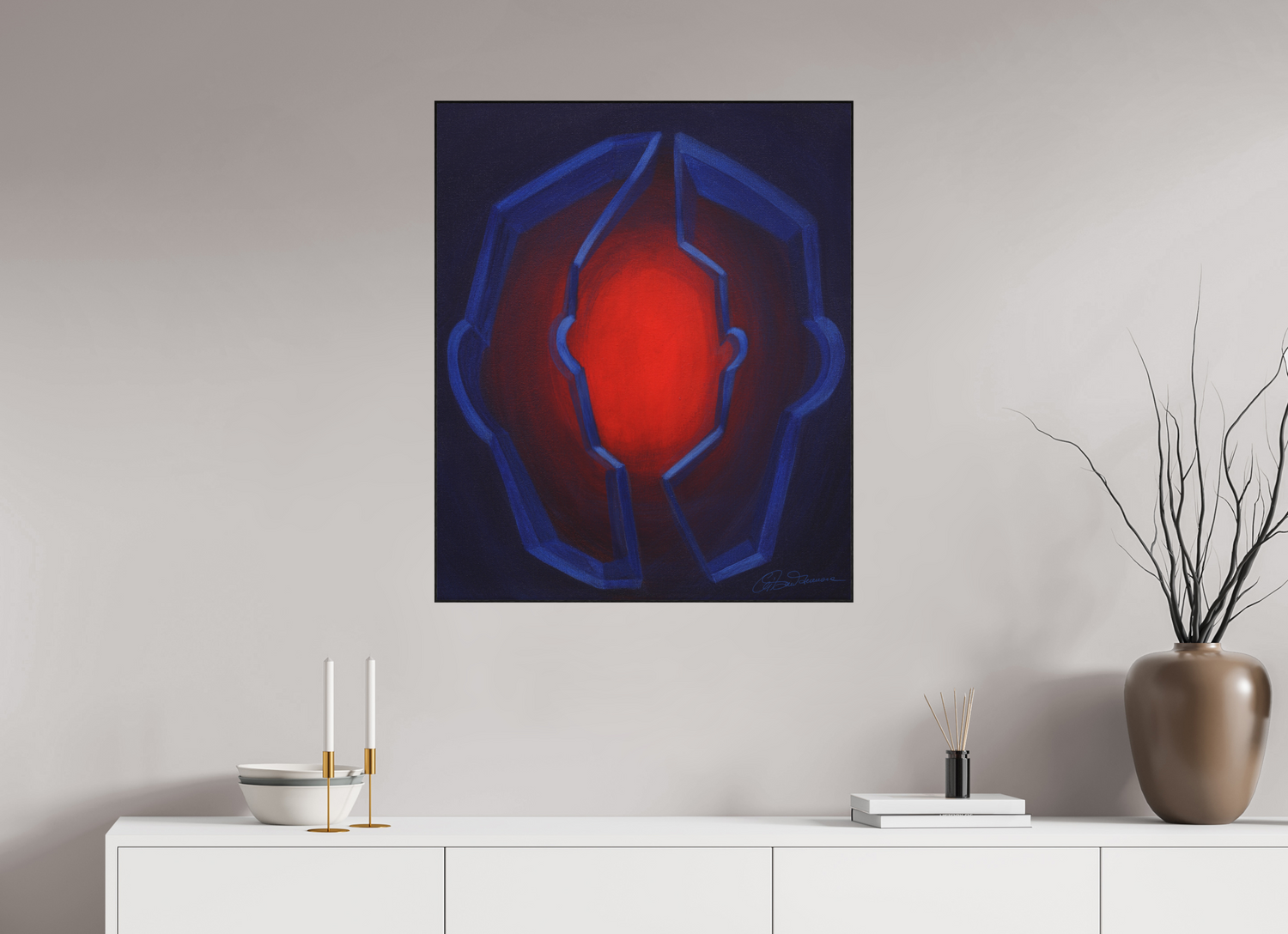 70 x 84 cm, Alu-Dibond mit Holzrahmen, schwarz Inneres Kind