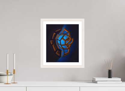 30 x 34,7 cm, Papier mit Holzrahmen, weiß Innere Tektonik – Erde &amp; Wasser