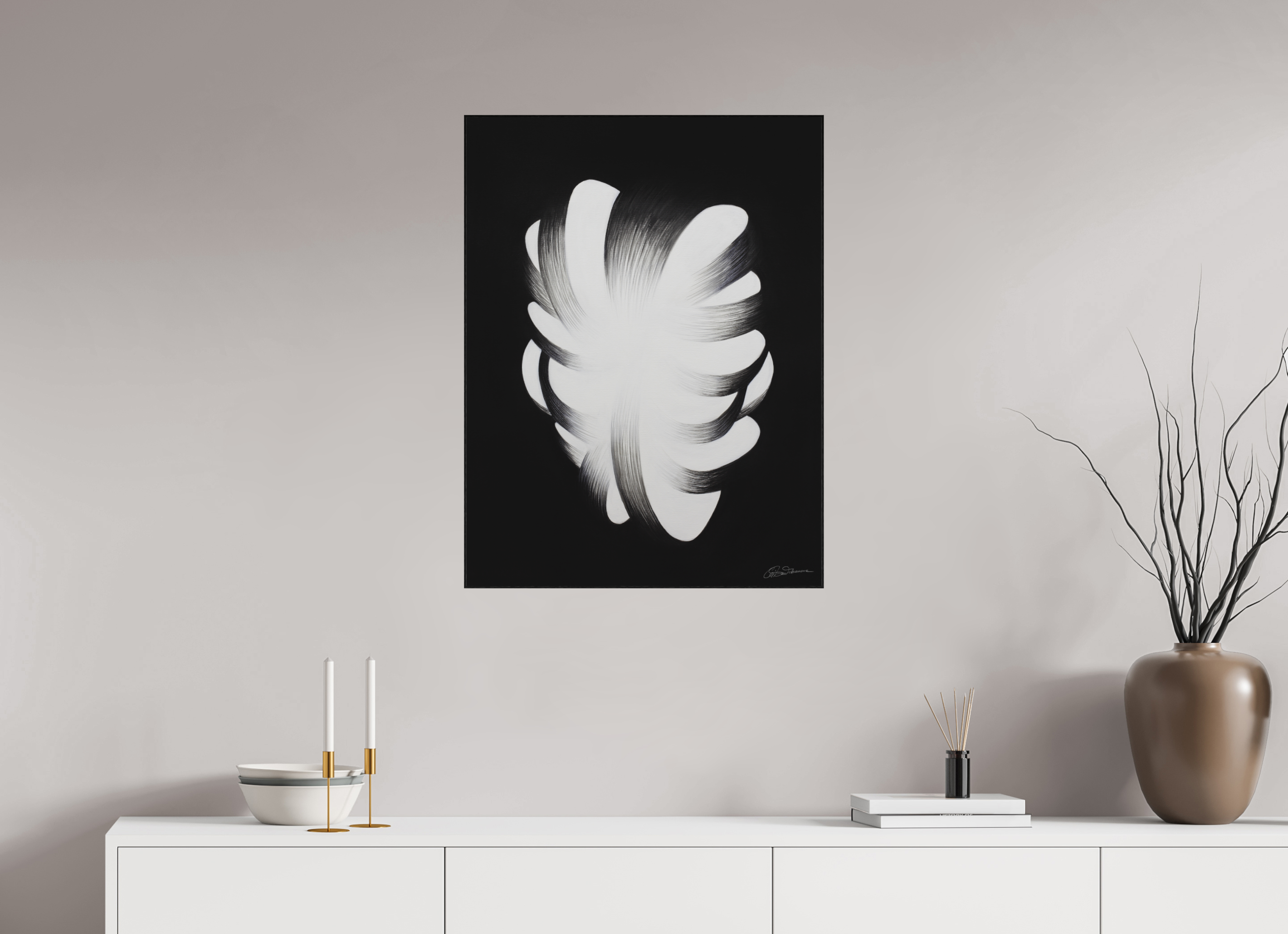 60 x 79,2 cm, Alu-Dibond mit Holzrahmen, schwarz Ausstrahlung