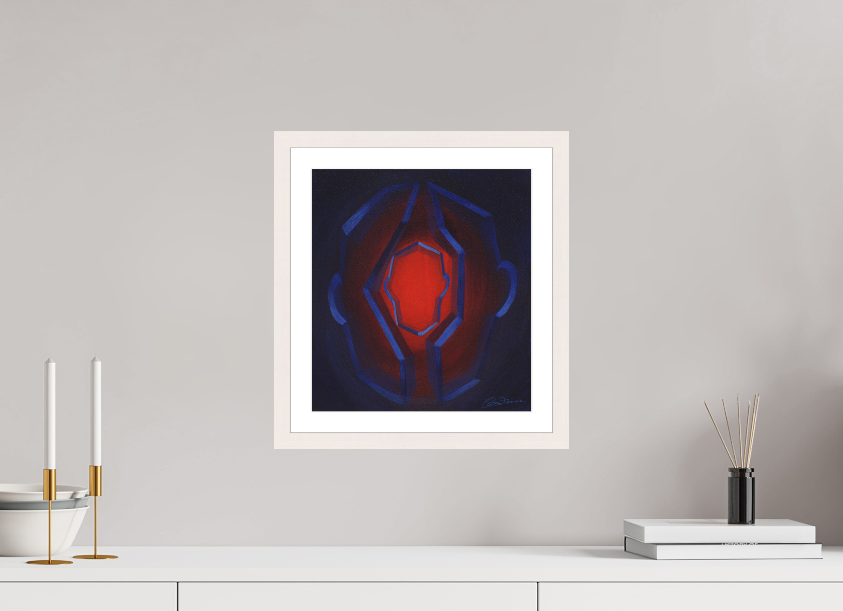 30 x 33 cm, Papier mit Holzrahmen, weiß Inneres Kind