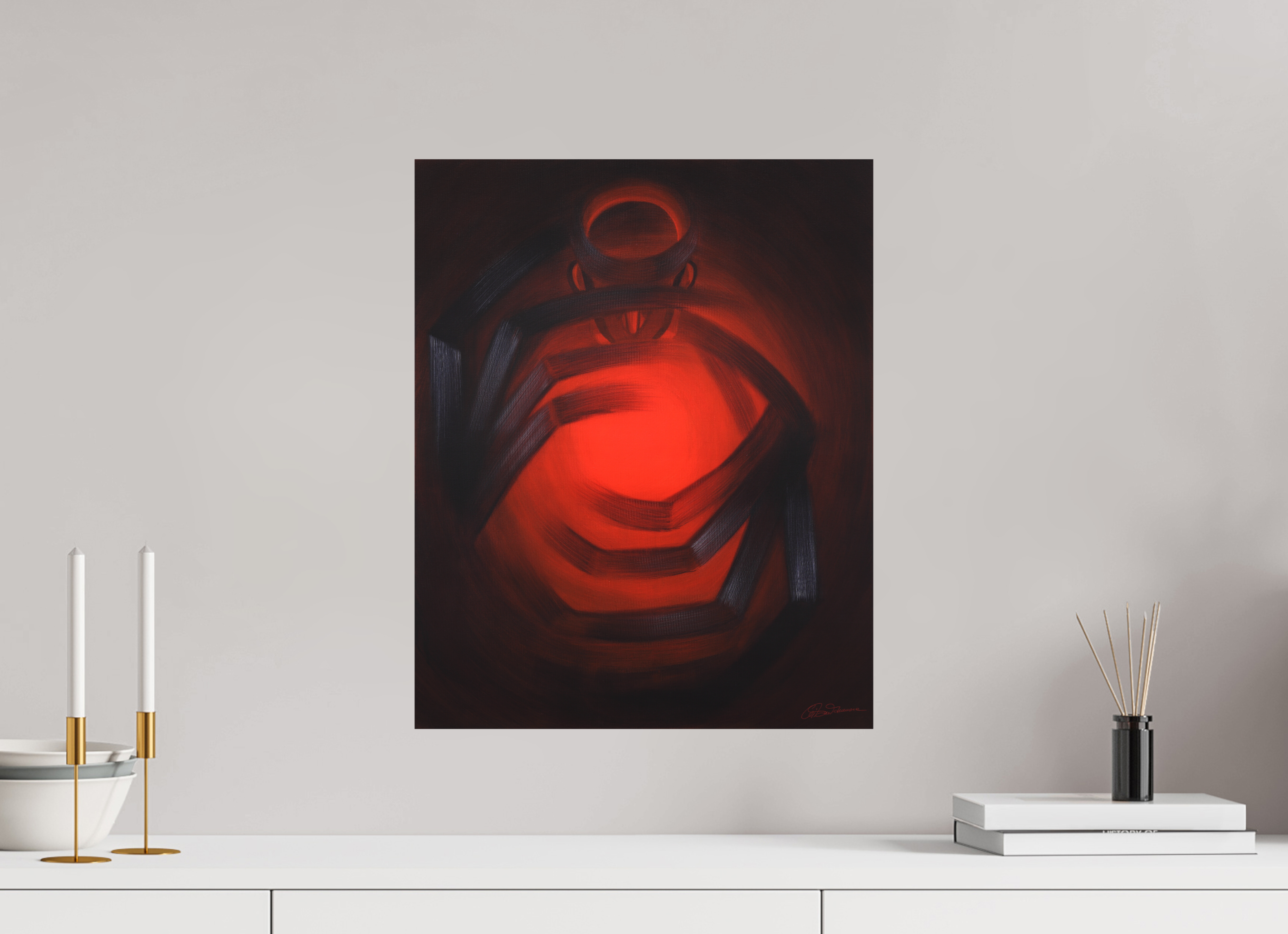 40 x 49,7 cm, Alu-Dibond mit Aufhängung Der Feuerweber