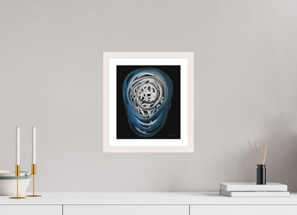 25 x 28,7 cm, Papier mit Holzrahmen, weiß Luft | Atem