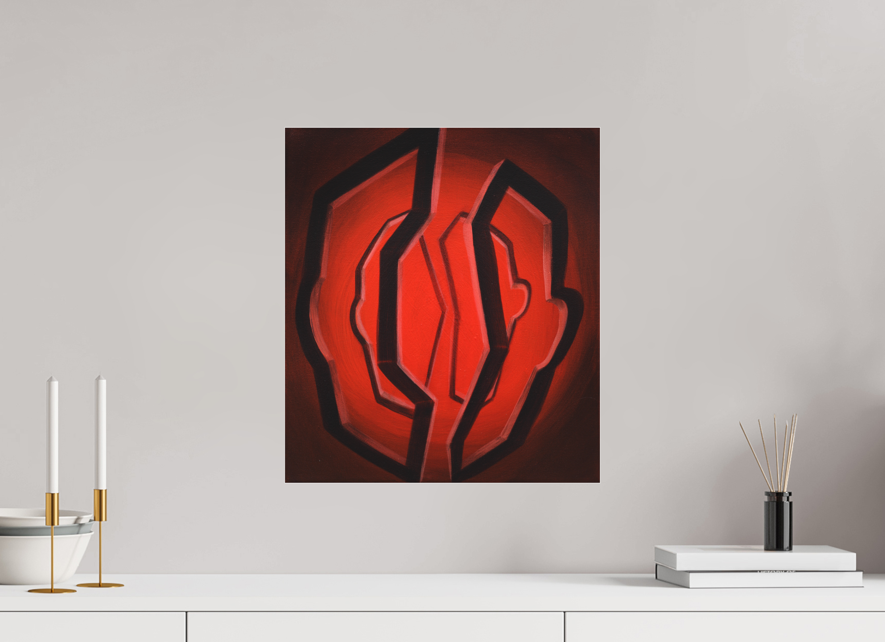 40 x 45,1 cm, Fine Art Pigmentdruck hinter Acrylglas Selbst-Bild. Zwei Portale eines Selbst