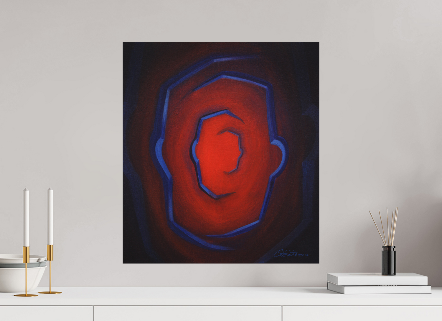 50 x 56,3 cm, Alu-Dibond-Druck mit Aufhängung Ich war, ich bin, ich werde sein