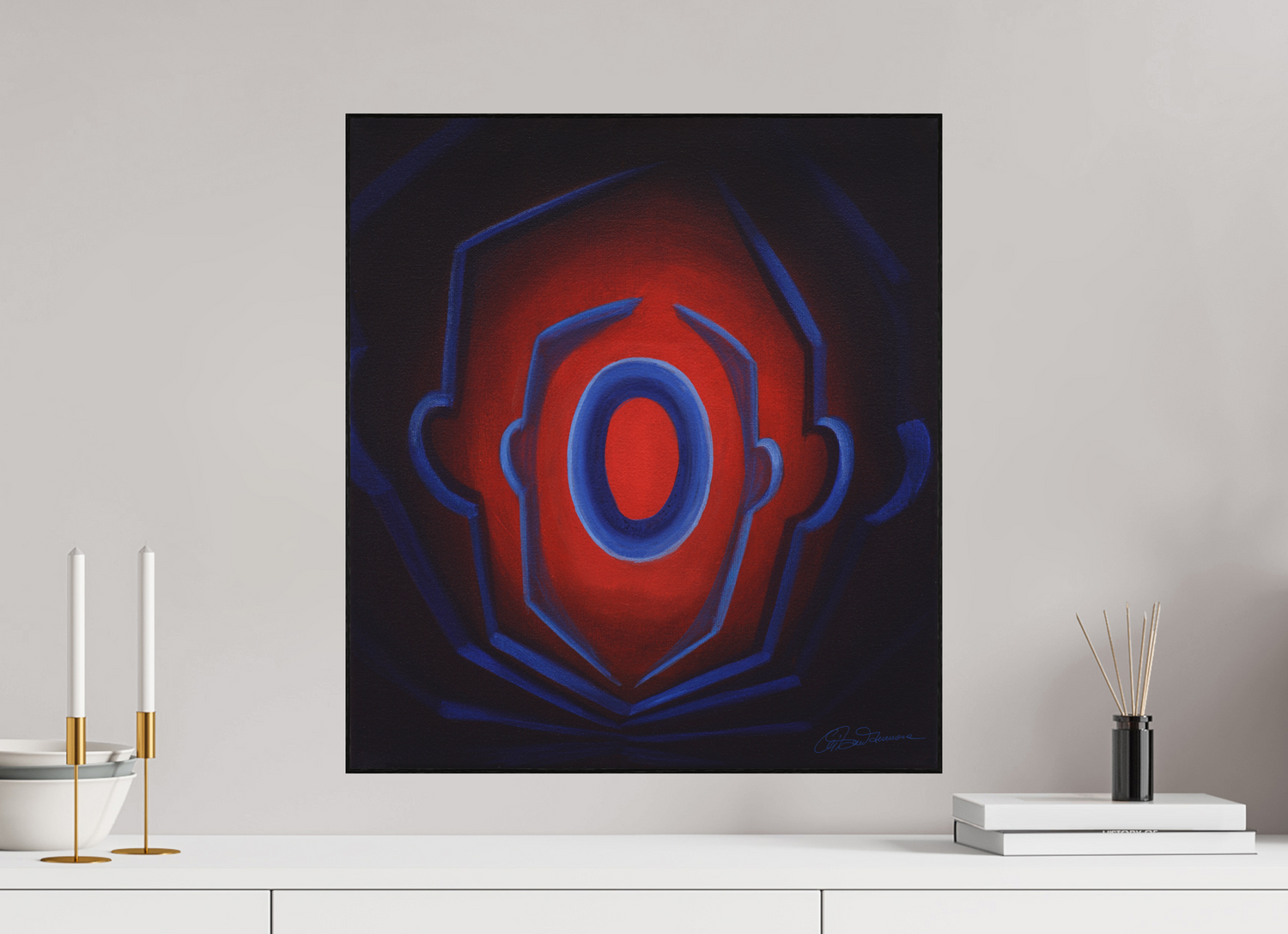 50 x 55,4 cm, Alu-Dibond mit Holzrahmen, schwarz Selbst-Ursprung